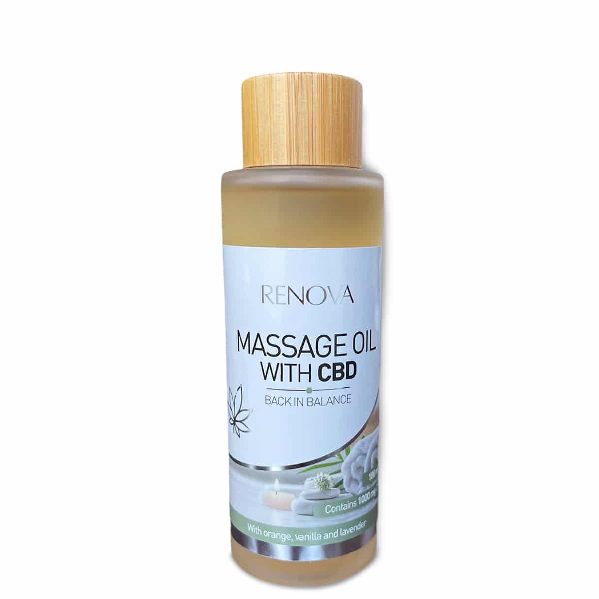 Renova – Olio da massaggio con CBD (100ml) – Lavanda, vaniglia e arancia