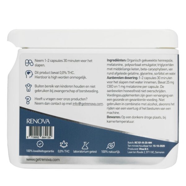 Renova - Capsules CBD con Melatonina 5% (25 mg) - immagine 2